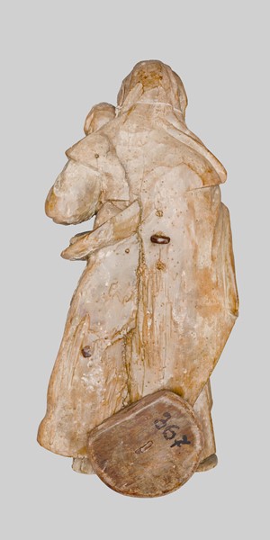 Sculpture - Group in a wooden tabernacle - Blessed Virgin Mary with Jesus